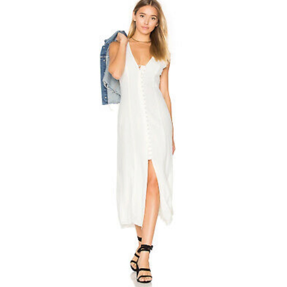 Privacy Please Lomax white button down dress